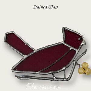 Stained Glass Cardinal Window Hanging Ornament